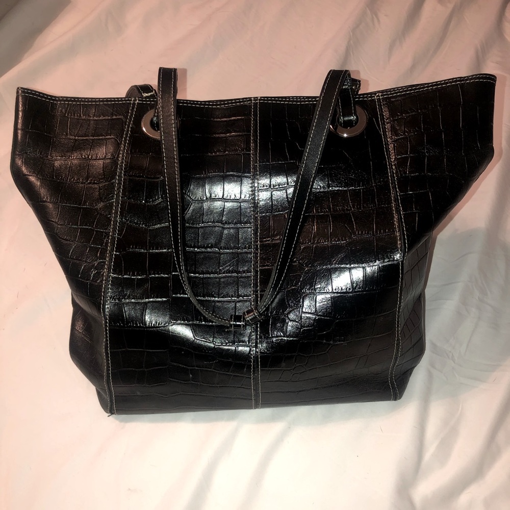 FAUX CROCODILE SKIN BAG